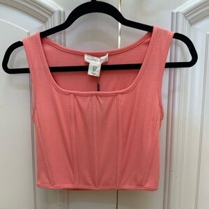 Coral Ribbed Crop Top